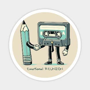 tshirt mug, sticker, print,  'Tape and Pencil' Emotional nostalgic funny Magnet